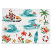 Jet Ski Christmas Holiday with Santa Claus Große Geschenktüte (Rückseite)