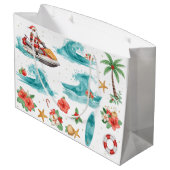 Jet Ski Christmas Holiday with Santa Claus Große Geschenktüte (Rückseite Schrägansicht)