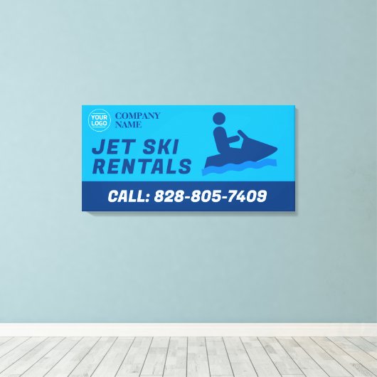 Jet Ski Custom Stretched Canvas Print Leinwanddruck (Insitu (Holzboden))