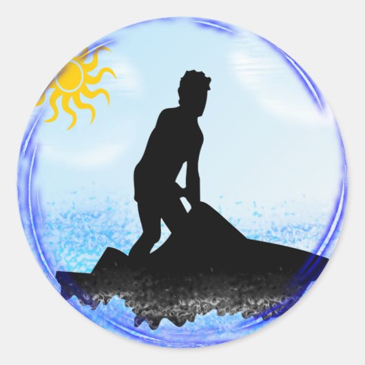 Jet Ski Dreams Runder Aufkleber (Vorderseite)