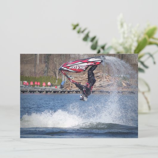 Jet Ski - Einladung (Stehend Vorderseite)