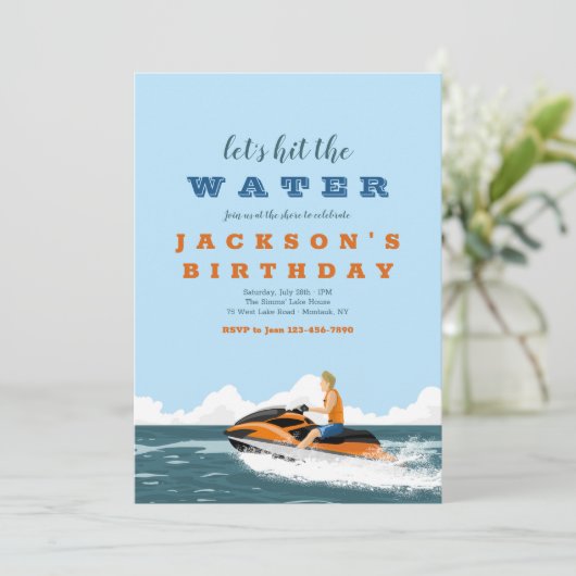 Jet Ski Einladungen (Stehend Vorderseite)
