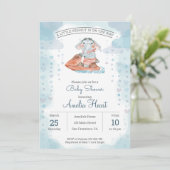 Jet Ski Elefant Kinderdusche Einladung (Stehend Vorderseite)