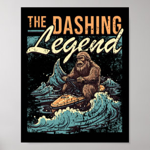 Jet-Ski-Fahren Bigfoot-Wasserfahrzeugfahrer I Sasq Poster