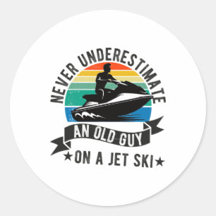 Jet Ski for Men Vater Boy Jet Skifahrer Fu Runder Aufkleber