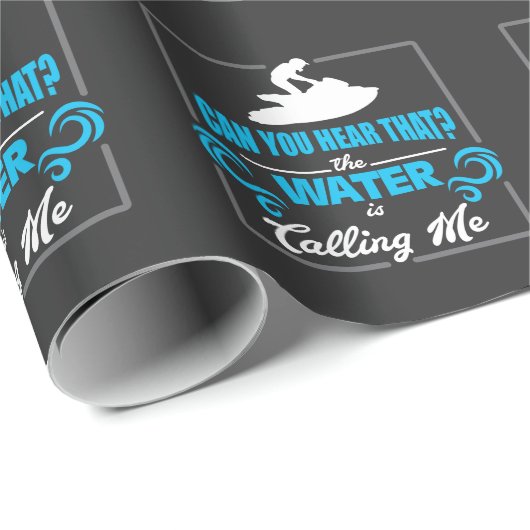 Jet-Ski-Geschenk-Idee das Wasser nennt Jetski Geschenkpapier (Rolleneckpunkt)