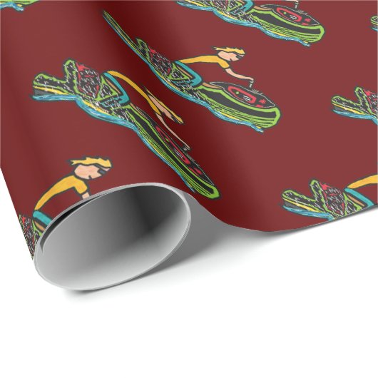Jet Ski Geschenkpapier (Rolleneckpunkt)