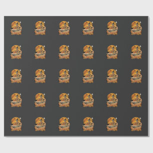 Jet Ski Halloween Skelett Hexe Kürbis Design_1 Geschenkpapier