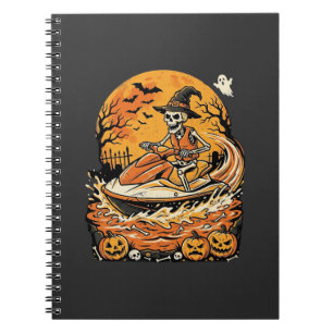 Jet Ski Halloween Skelett Hexe Kürbis Design_1 Notizblock