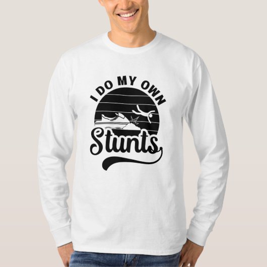 Jet Ski I Do My own Stunts Jet Ski Retro Jetski T-Shirt (Vorderseite)