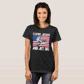 Jet Ski I Love Jesus And Jet Ski American Flag T-Shirt (Vorne ganz)