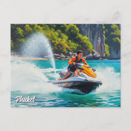 Jet Ski in Phuket Patong Beach Thailand Reisen Postkarte
