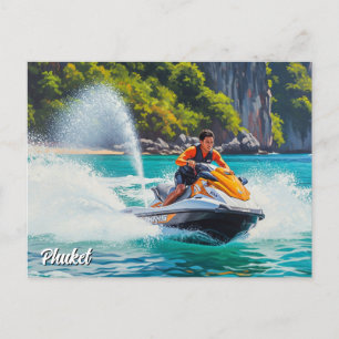 Jet Ski in Phuket Patong Beach Thailand Reisen Postkarte
