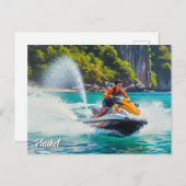 Jet Ski in Phuket Patong Beach Thailand Reisen Postkarte (Vorne/Hinten)