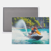 Jet Ski in Phuket Patong Beach Thailand Travel Magnet (Vorderseite/Rückseite)