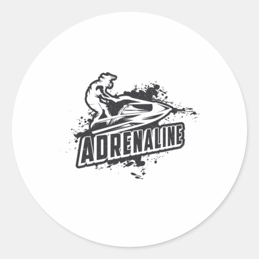 Jet Ski Jet Ski Adrenaline Wassersport Jetski Runder Aufkleber (Vorderseite)