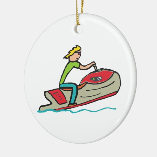 Jet Ski Keramik Ornament (Links)