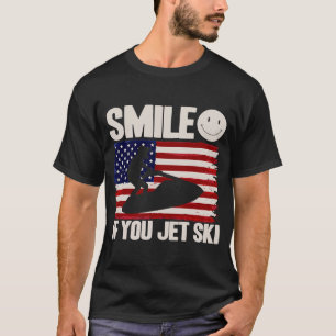 Jet Ski Lächeln Sie, wenn Sie Jet Ski American Fla T-Shirt