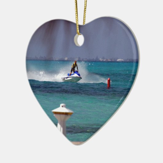 Jet Ski Paradise Keramik Ornament (Links)