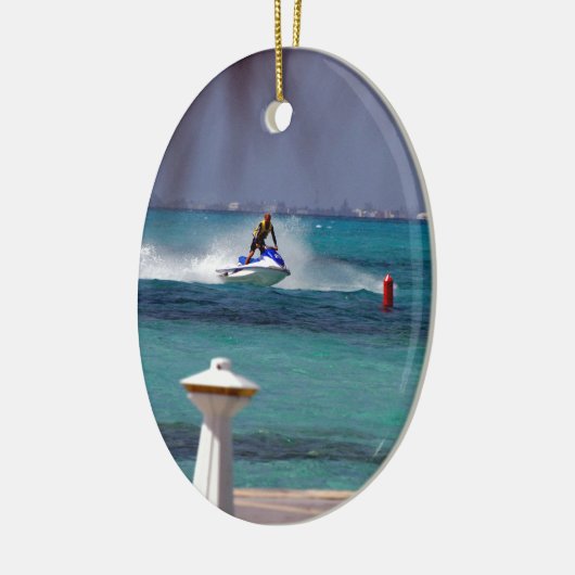 Jet Ski Paradise Keramikornament (Links)