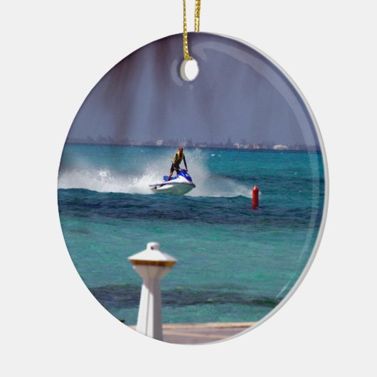 Jet Ski Paradise Keramikornament (Links)