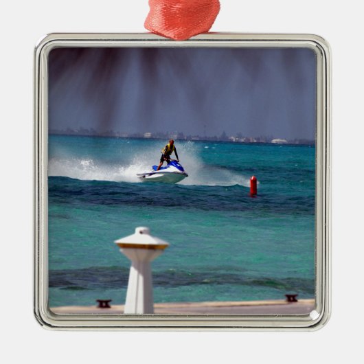 Jet Ski Paradise Ornament Aus Metall (Vorne)