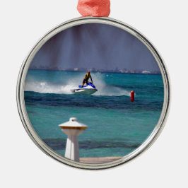 Jet Ski Paradise Silbernes Ornament