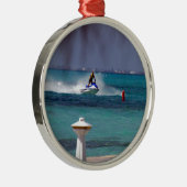 Jet Ski Paradise Silbernes Ornament (Rechts)