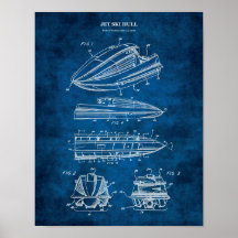 Jet Ski Patent Blueprint Watersport Geschenk