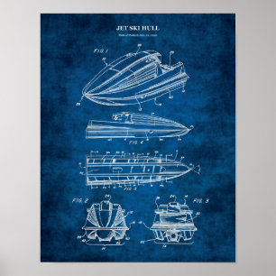 Jet Ski Patent Blueprint Watersport Geschenk Poster
