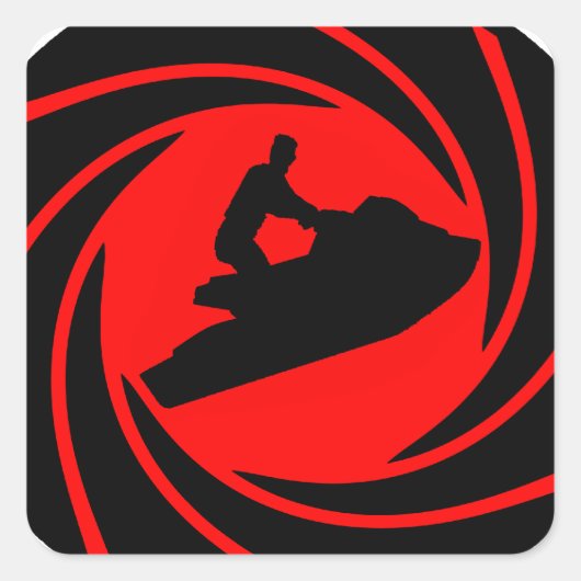 JET SKI PLAY QUADRATISCHER AUFKLEBER (Vorderseite)