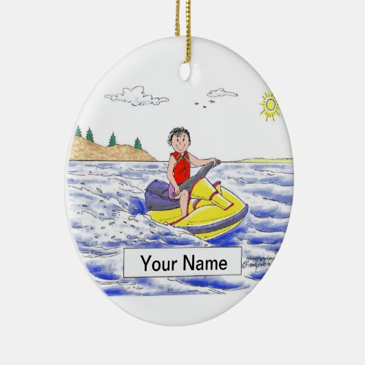 Jet-Ski-Reiter - Frau Keramikornament (Rechts)