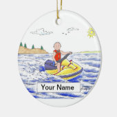 Jet-Ski-Reiter - Mann Keramikornament (Links)