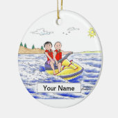 Jet-Ski-Reitpaare Keramikornament (Links)