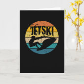 Jet Ski Retro Wassersport Karte (Gelbe Blume)
