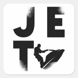 Jet Ski Rider Wassersport Jetski Jet Skifahren Quadratischer Aufkleber