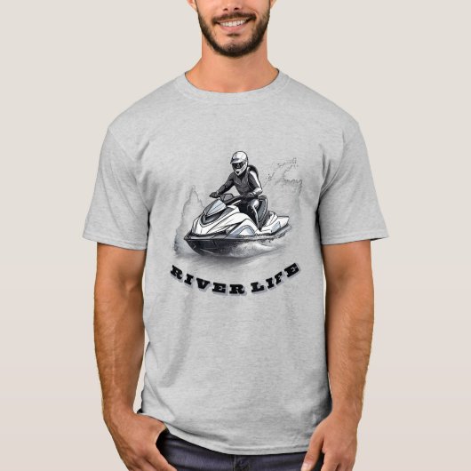 Jet Ski River Life T-Shirt (Vorderseite)