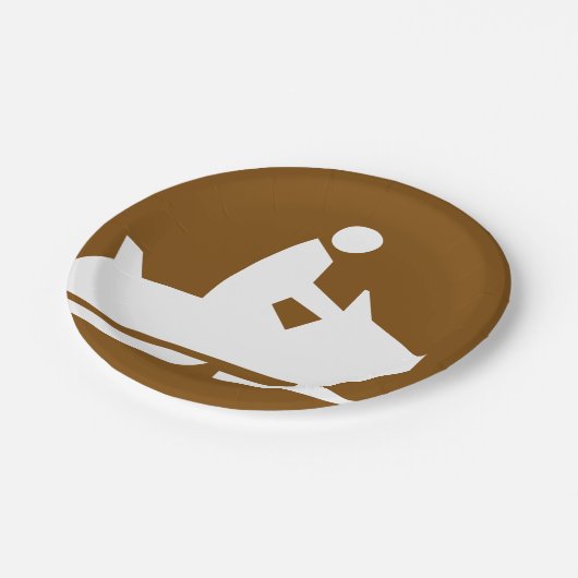 Jet Ski Sign Pappteller (Schrägansicht)