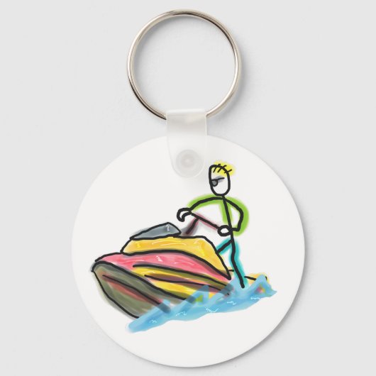 Jet Ski Stickman Schlüsselanhänger (Vorderseite)