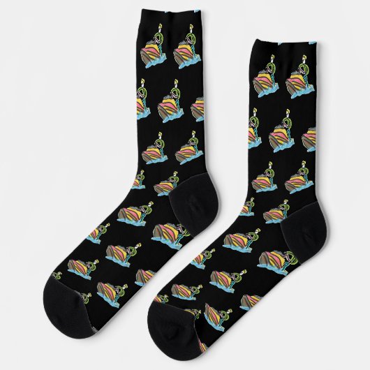 Jet Ski Stickman Socken (Linkes Detail)