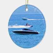 Jet-Ski und -boote im Ozean Keramikornament (Links)