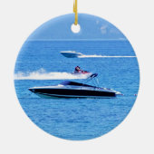 Jet-Ski und -boote im Ozean Keramikornament (Hinten)
