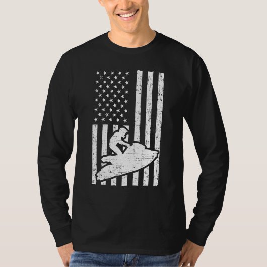 Jet Ski Us American Flag Jet Skiing T-Shirt (Vorderseite)
