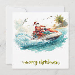 Jet-Ski-Weihnachtsfeier mit dem Weihnachtsmann Feiertagskarte