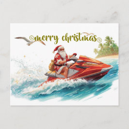 Jet-Ski-Weihnachtsfeier mit dem Weihnachtsmann Feiertagspostkarte