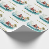 Jet-Ski-Weihnachtsfeier mit dem Weihnachtsmann Geschenkpapier (Ecke)