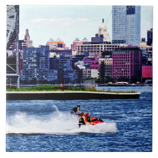 Jet Skiing by Colgate Clock Fliese (Vorderseite)