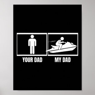 Jet-Skiing Dein Vater Mein Vater Tochter Sohn Lust Poster