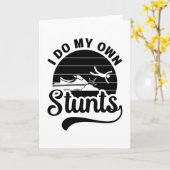 Jet Skiing I Do My Own Stunts Jet Ski Retro Jetski Karte (Gelbe Blume)