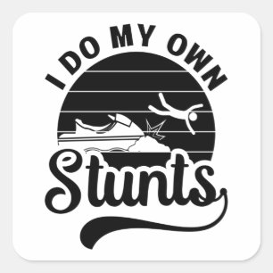 Jet Skiing Ich Mache Meine Eigenen Stunts Jet Ski Quadratischer Aufkleber